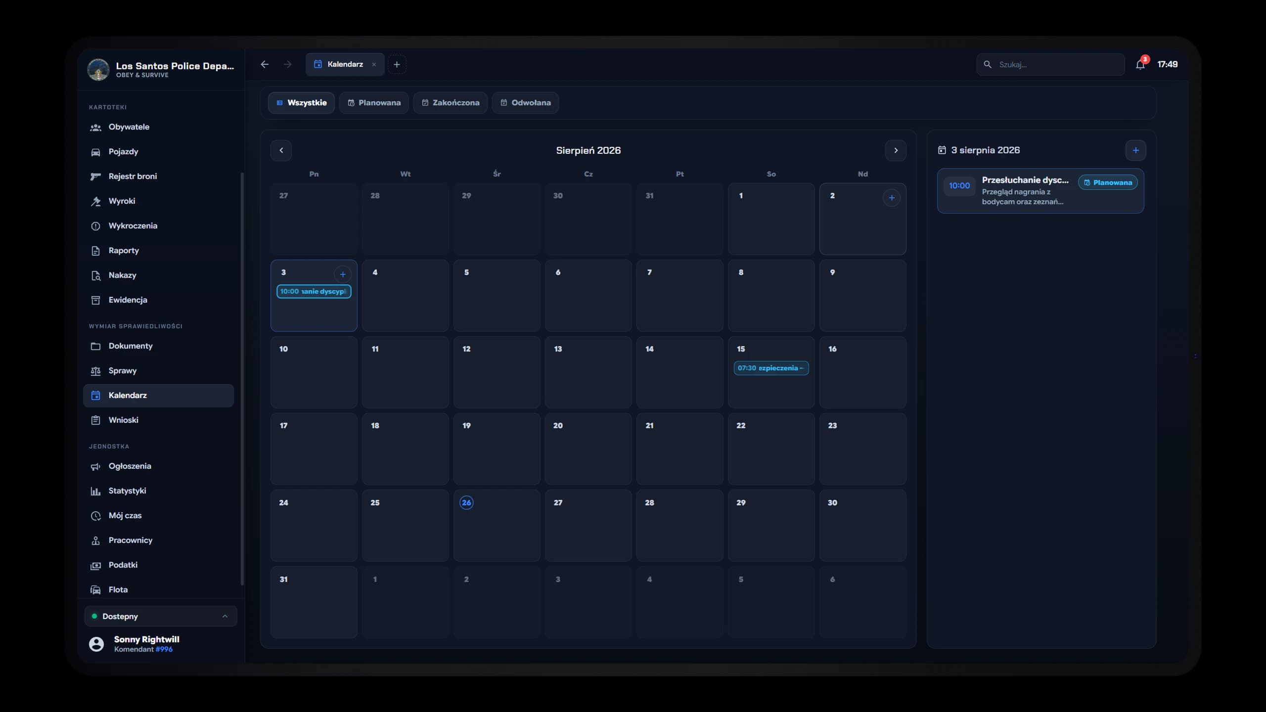 Preserving time context during event inspection
